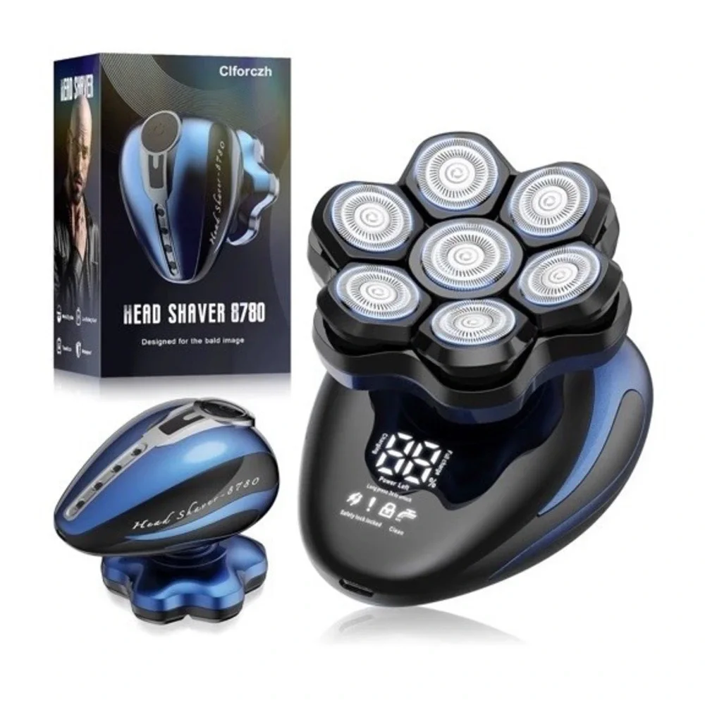 Clforczh Electric Head Shaver Upgraded Detachable Head Razor Pro 7D Magnetic IPx
